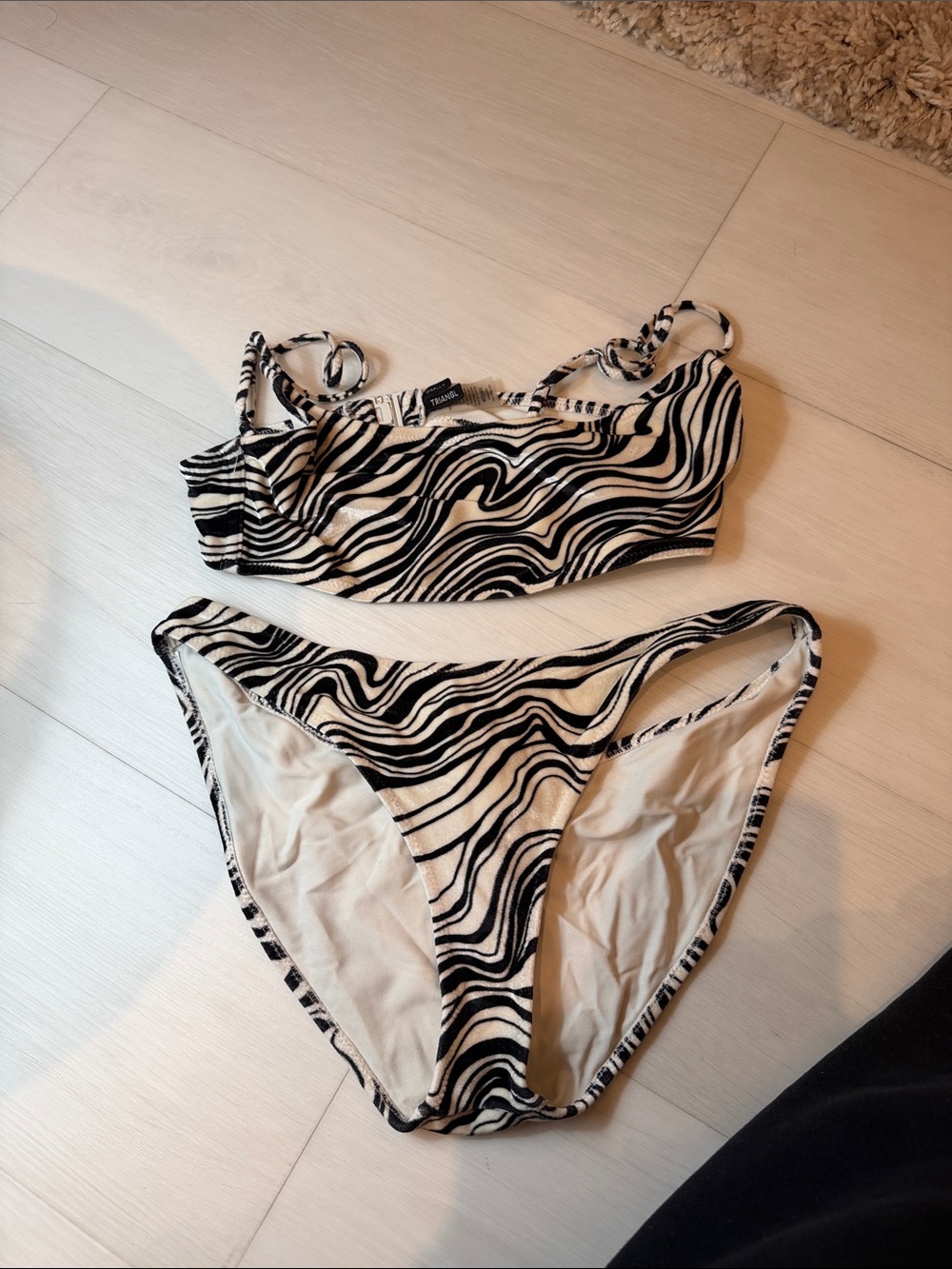 Triangl Black & White Zebra Print Bikini Set